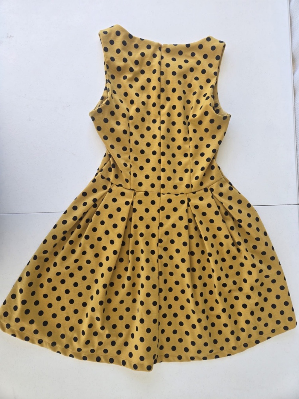 Sans Souci Mustard Yellow Polka Dot Midi Dress